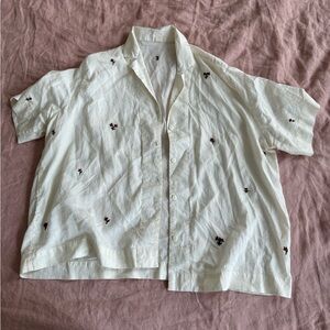 Runaway Bicycle White Button-Up Shirt